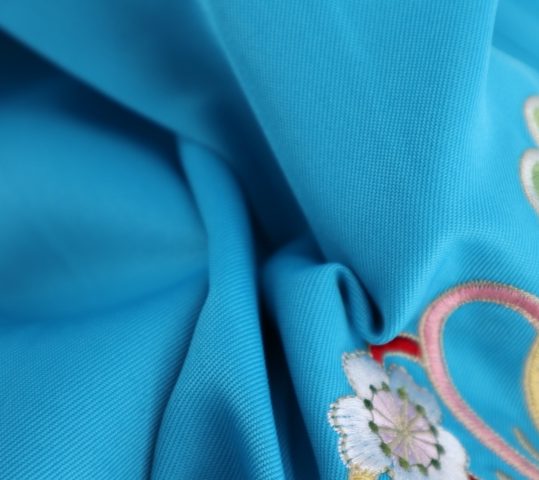 卒業式袴単品レンタル[刺繍]スカイブルーに花の刺繍[身長148-152cm]No.838